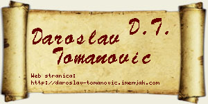 Daroslav Tomanović vizit kartica